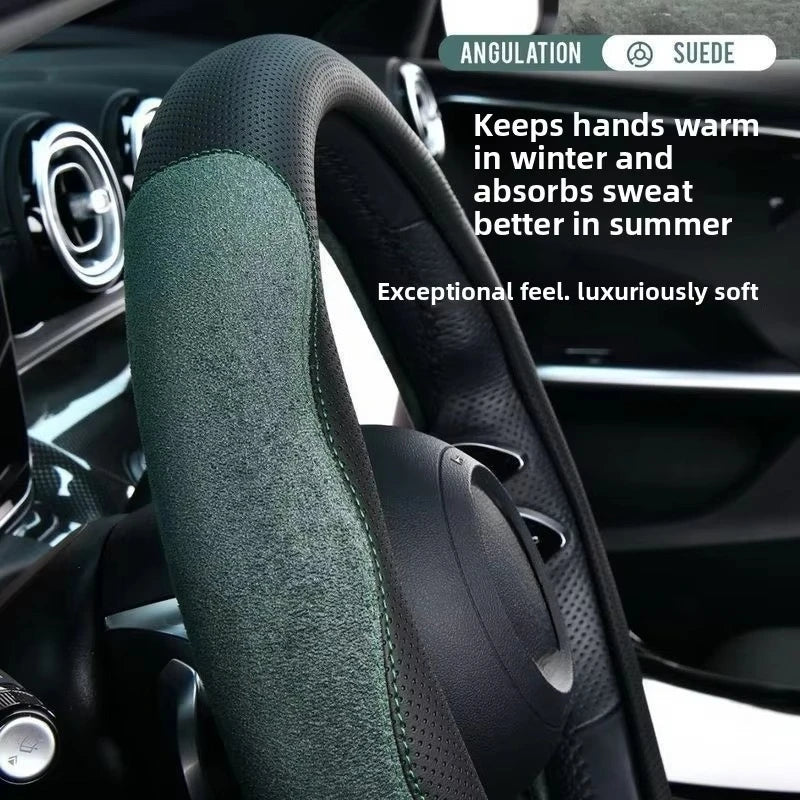 Anti Slip Durable Leather Car Steering Wheel Cover Soft Breathable Lining Universal Interior Pro - Automotive LED Light