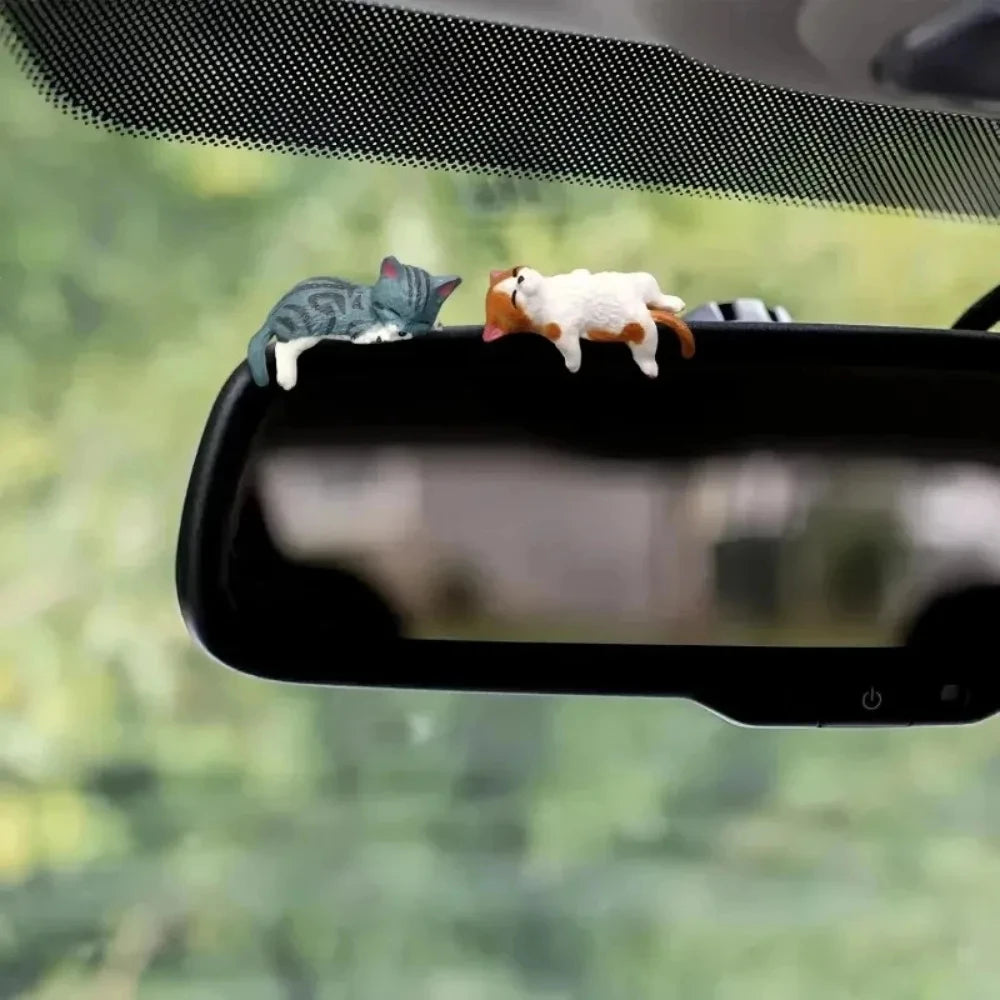 5 pieces of mini cartoon cat car decorations, cute cat images used for edge decoration of car sc - Automotive LED Light