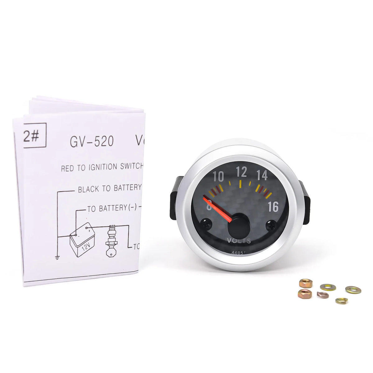 AD 52mm Voltmeter Gauge VOLT Meter 12V Auto Instrument Voltage Meters 8~16V Meter Painel Univers - Automotive LED Light