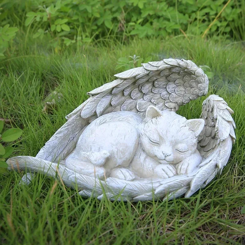 Pet Tombstone Dog Cat Tombstone Memorial Stone Personalized Memorial Stone Resin Statue Creative - Automotive LED Light