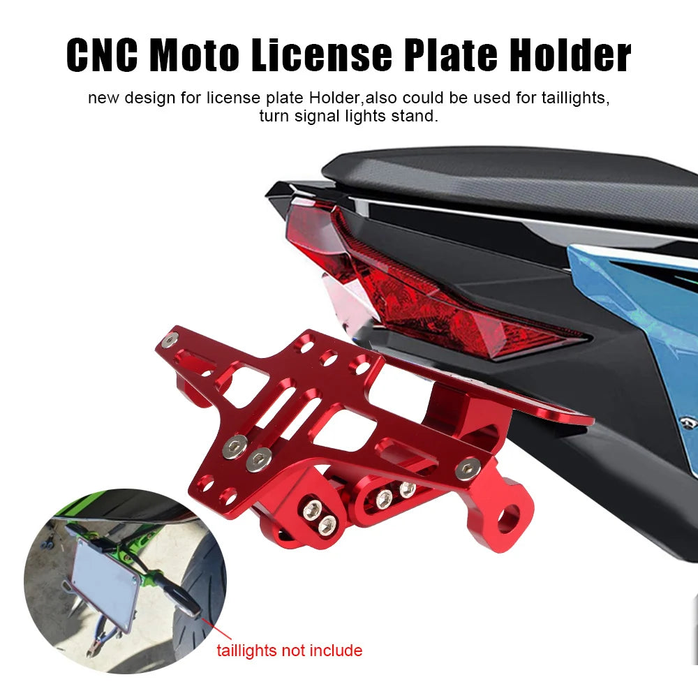Motorcycle License Plate Holder Aluminium Alloy Rear Stand With Turn Signal Lights Holder Socket - LED Motorcycle Light