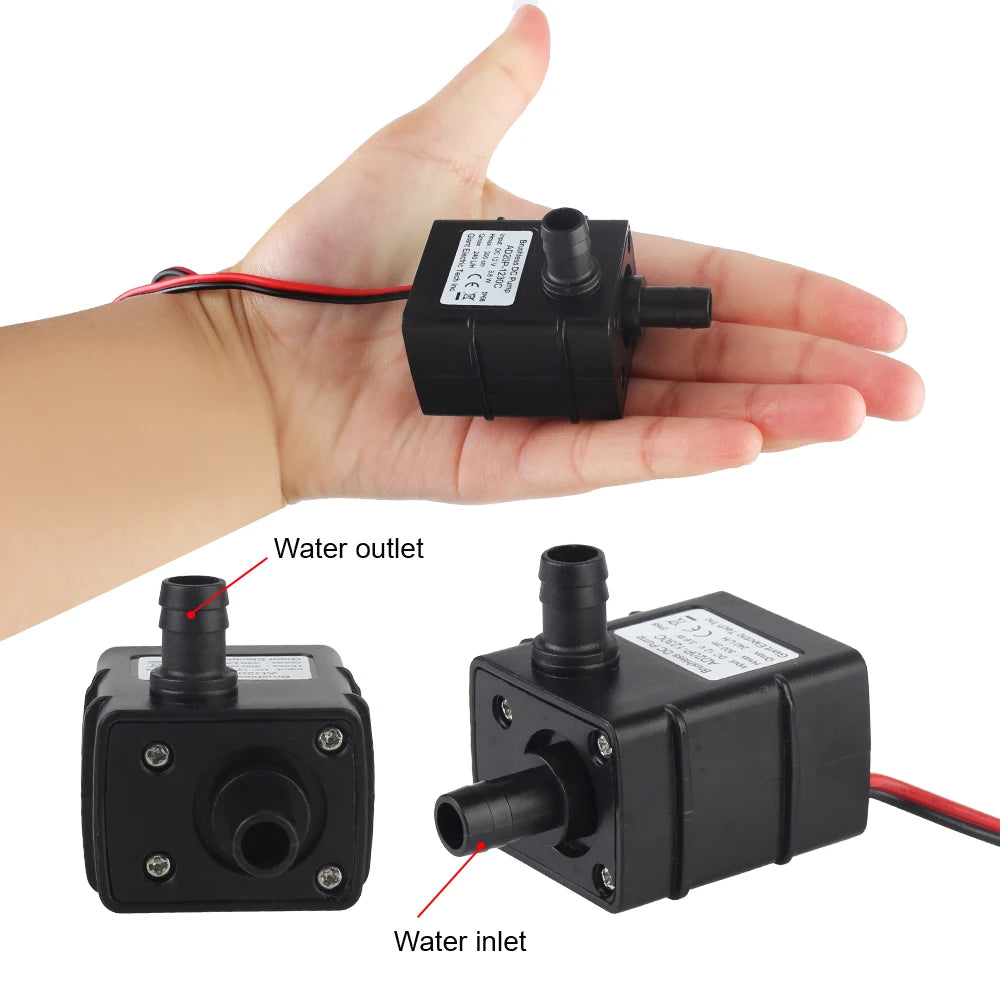 Water Circulation Brushless Small Water Pump Micro 5V for Garden Pond Fish Tank  for Mini DC12V - Automotive LED Light
