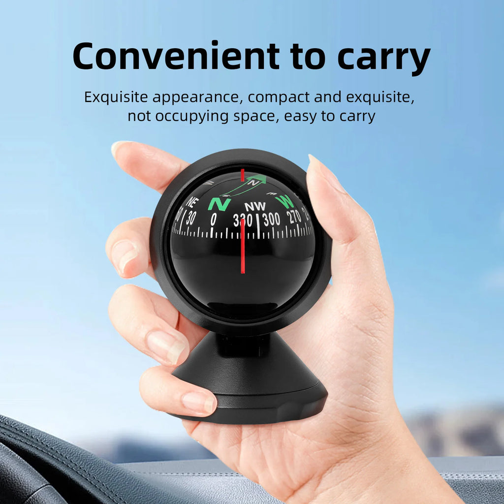 AD 1pc Universal Mini Car Navigation Compass For Boat Vehicle Car Rotary Adjustable Spherical Da - Automotive LED Light