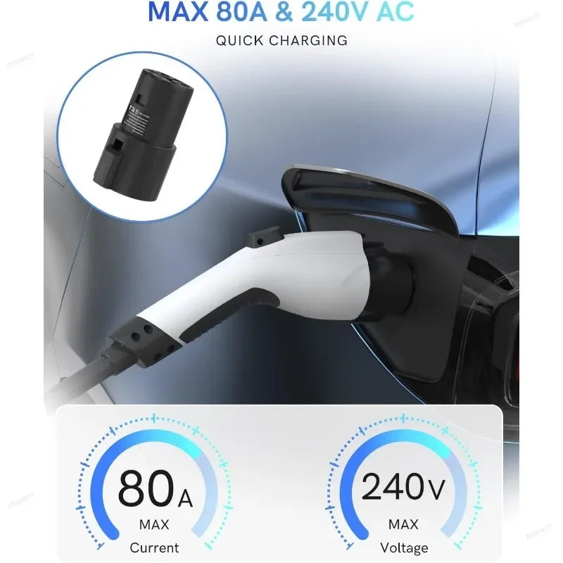 Electric Vehicle J1772 Type 1 To Tesla EV Charger Adapter Gun Type Charging Sock for Tesla Model 3 J1772 - Automotive LE