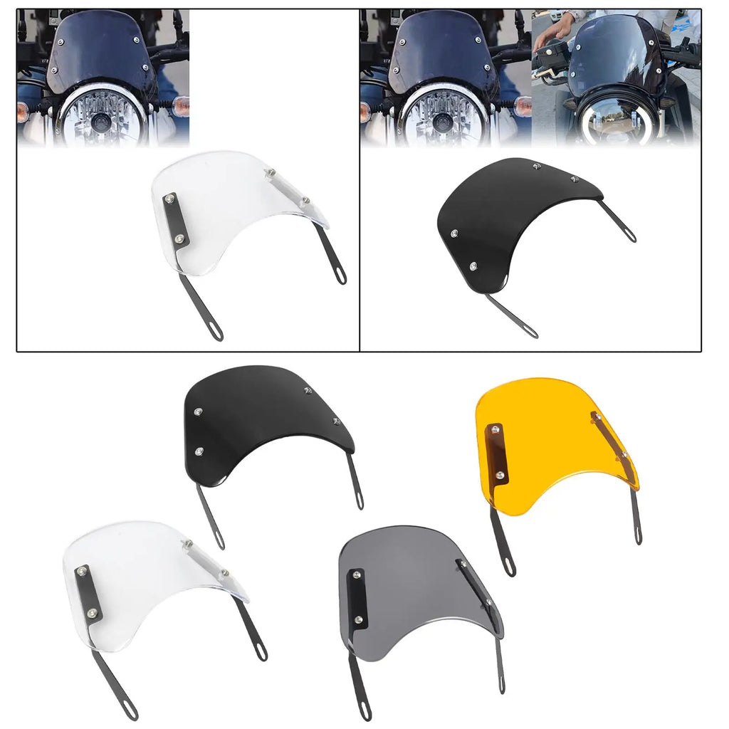 Motorcycle Windshield Easy Installation Lightweight Front Flyscreen Wind Deflector for E Scooter - LED Motorcycle Light