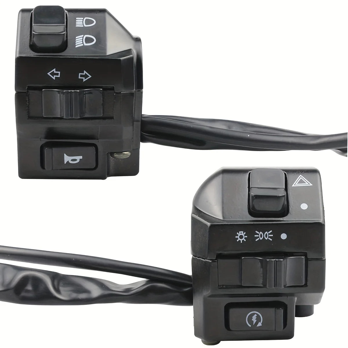 Motorcycle Universal Handlebar Turn Signal Control Switch 7/8" 22MM Black Motorbike Horn Headlig - LED Motorcycle Light