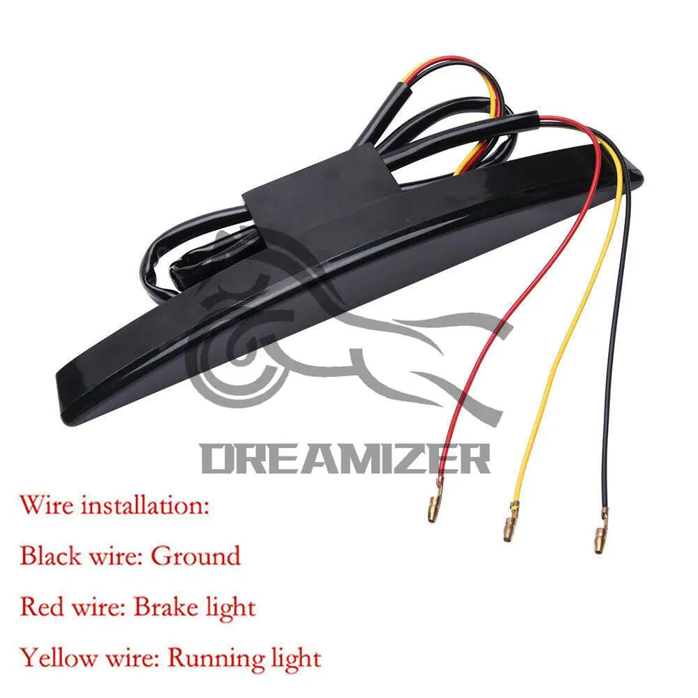 Red LED Brake Tail Light For Bike Motocycle Touring Sportster XL 883 1200 Cafe Racer Rear Fender - LED Motorcycle Light