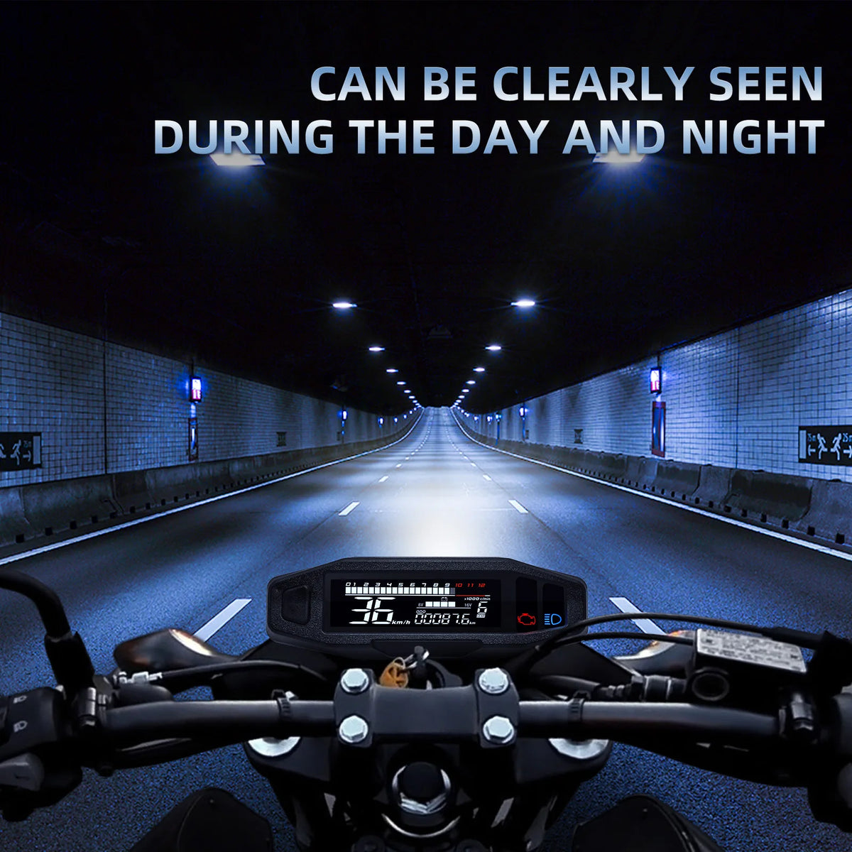 Waterproof Speedometer Motorcycle Universal LED Digital Dashboard Km/h MPH Odometer Meter Motor  - Automotive LED Light