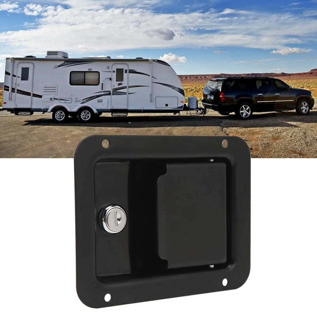 Tool Box Handle Latch with 2 Keys Flush Mount Steel Construction Heavy Duty for RVs Trucks Trail - Automotive LED Light
