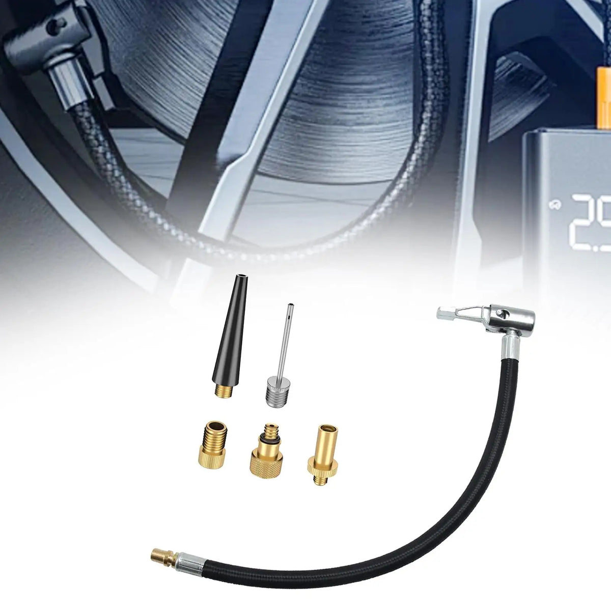 Air Pump Inflator Extension Hose Quick Air Release Extention Replacement Hose for Bicycles Tyre  - Automotive LED Light