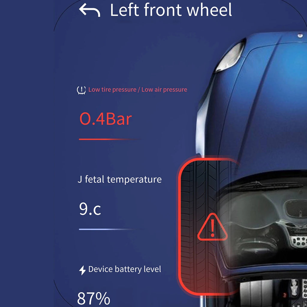 2 Pack Motorcycle Tire Pressure Monitoring System Bluetooth TPMS for Motorcycles Real-Time Tire  - Automotive LED Light