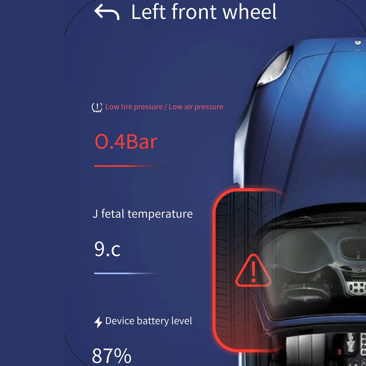 2 Pack Motorcycle Tire Pressure Monitoring System Bluetooth TPMS for Motorcycles Real-Time Tire  - Automotive LED Light
