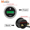 52mm Electronic Hour Meter Green LED Digital Hours Gauge Counter Universal for Motorcycle Car Ma - Automotive LED Light