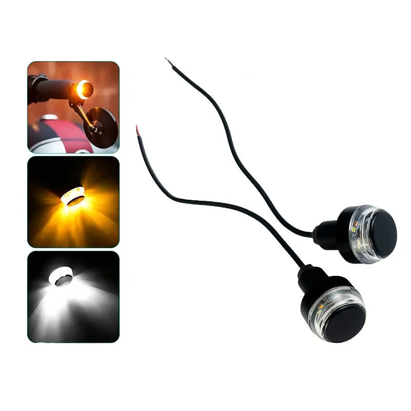Motorcycle LED Modified Turn Signal Handle Light BWQ-066 with Light Plug, Always on White Light, - LED Motorcycle Light