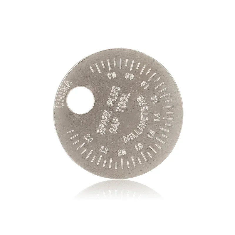 0.6-2.4mm Range Coin-Type Spark Plug Gage Gap Tool Feeler Spark Plug Gap Measurement Tool Easy-T - Automotive LED Light