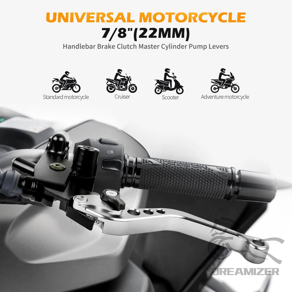 Universal 7/8 Inch 22 mm Handlebar Brake Lever Motorcycle CNC Brake Lever Clutch Lever Set for H - Automotive LED Light