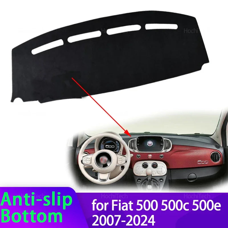 Dashboard Cover Avoid Light Anti-Slip Anti-dirty Mat Pad Sunshade Dashmat Protec for Fiat 2007-2024 - Automotive LED Lig