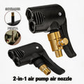 Metal Air Chuck Durable Universal 2-in-1 Bicycle Pump Nozzle Adapter Valve Connector for Car Mot - Automotive LED Light