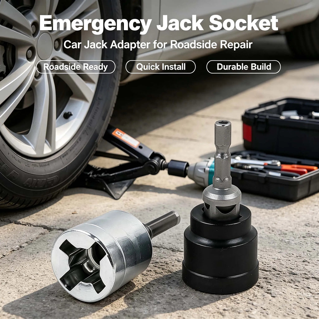 Heavy Duty Scissor Car Jack Socket Adapter Rust Resistant Steel Auto Lift Converter Tool Attachm - Automotive LED Light