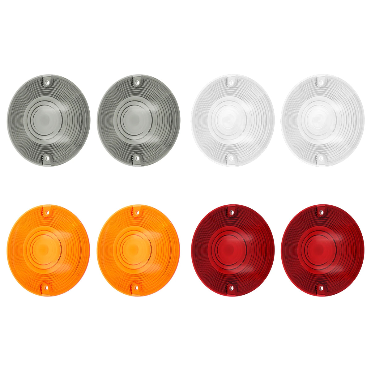 2X Motorcycle Turn Signal Flat Lens Cover For Harley Touring Road King Street Glide Tour Electra - LED Motorcycle Light