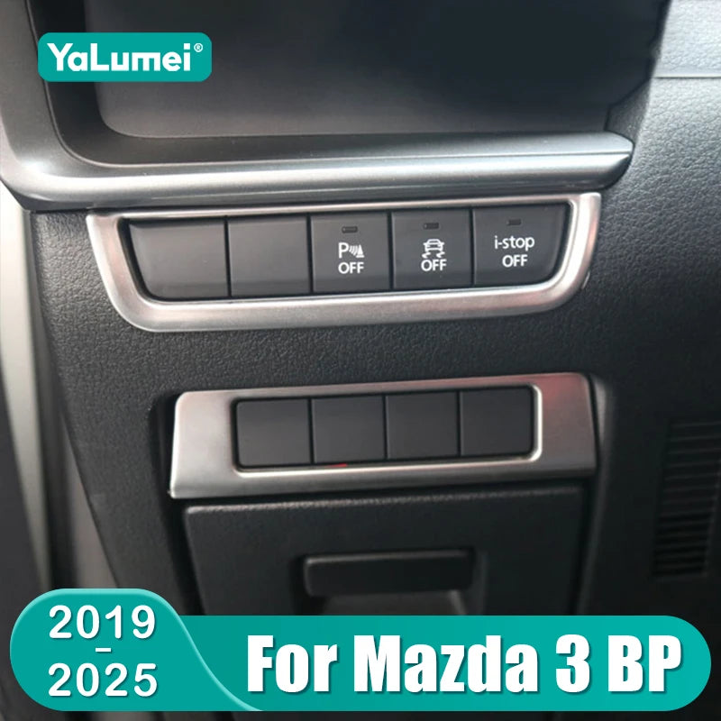 For Mazda 3 BP 2019 2020 2021 2022 2023 2024 2025 Stainless Steel Car Headlight Adjustment Butto - Automotive LED Light