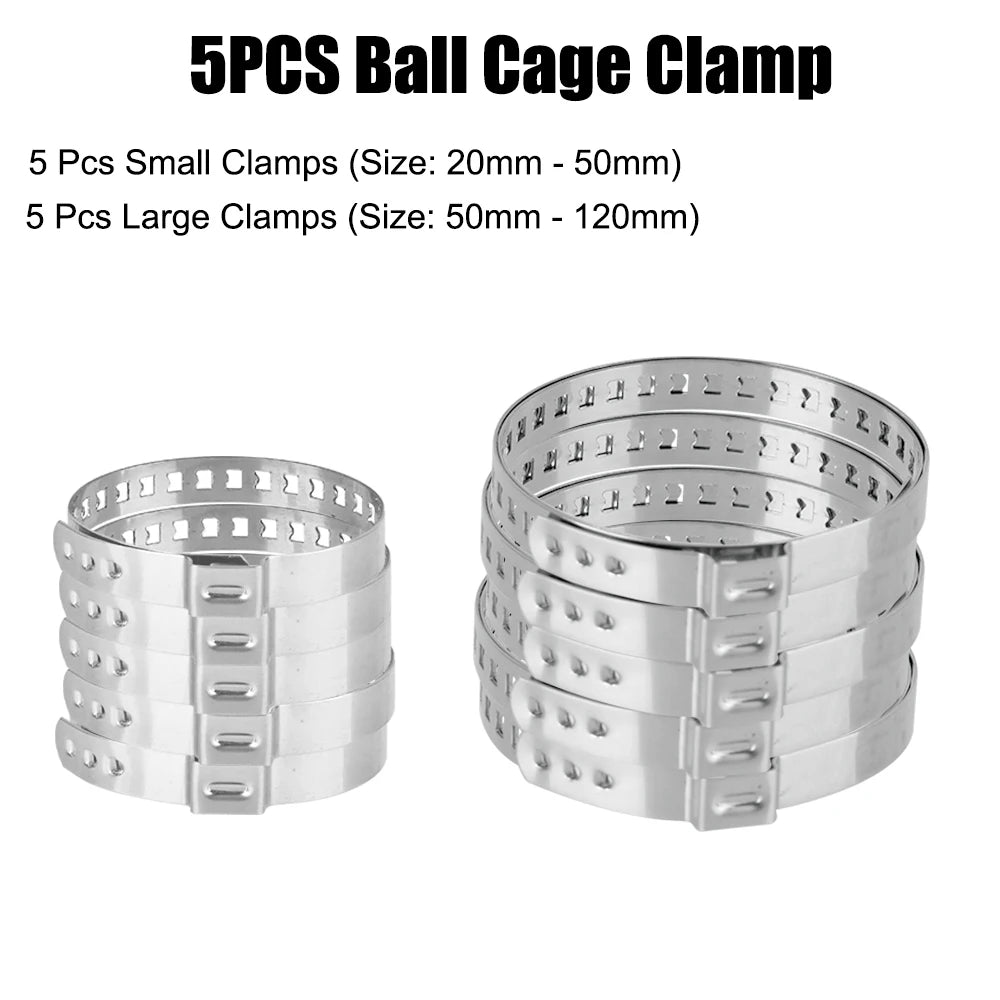 Adjustable Stainless Steel 20- 50mm 50- 120mm 5Pcs Driveshaft CV Boot Clamp Ball Cage Clamp Axle - Automotive LED Light