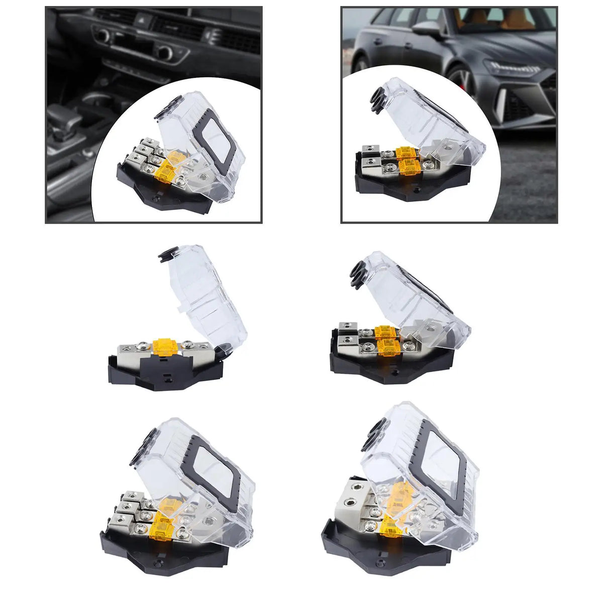 Mini Anl Fused Holder Fuses Box Block 80A Flame Retardant Distribution Fuse Block Power Distribu - Automotive LED Light