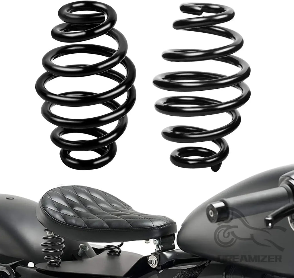 3" Universal Motorcycle Spiral Barrel Coiled Solo Seat Springs For Harley Chopper Bobber Softail - Automotive LED Light
