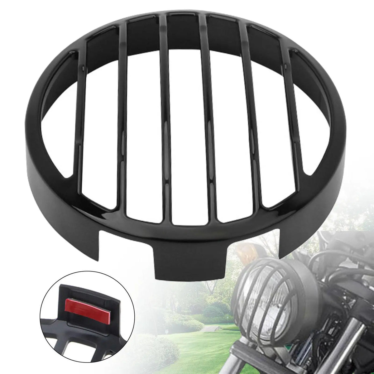 Motorcycle Headlight Mesh Cover Sturdy Protector Accessories Motorcycle Parts Easy to Install Ma - LED Motorcycle Light