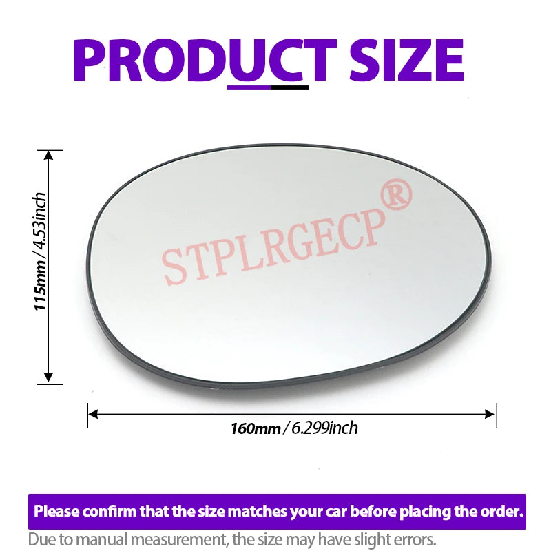 Stplrgecp Passenger Side Driver Side Left or Right Door Side Wing Mirror Glass L for Peugeot C1 - Automotive LED Light