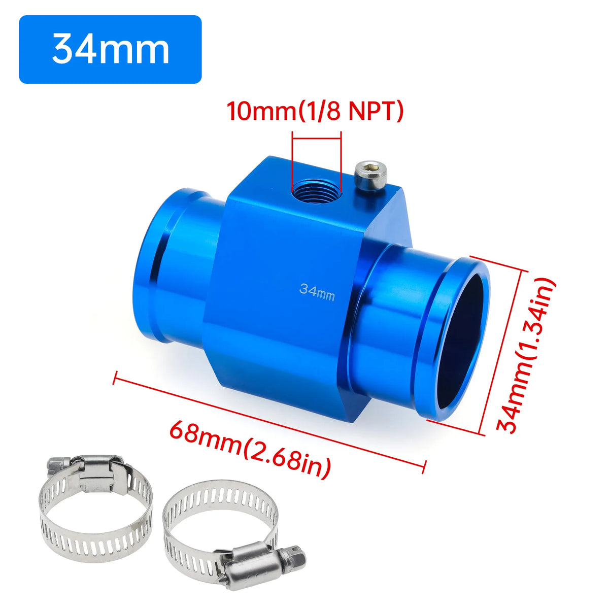 Black Blue Car Water Temp Gauge Radiator Temperature Water Temp Joint Pipe Sensor 40mm 38mm 34mm - Automotive LED Light