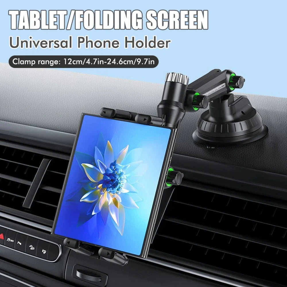Car Tablet/Folding Screen Universal Phone Holder 1260 Degree Adjustable Rotation Clamp Range 4.7 - Automotive LED Light