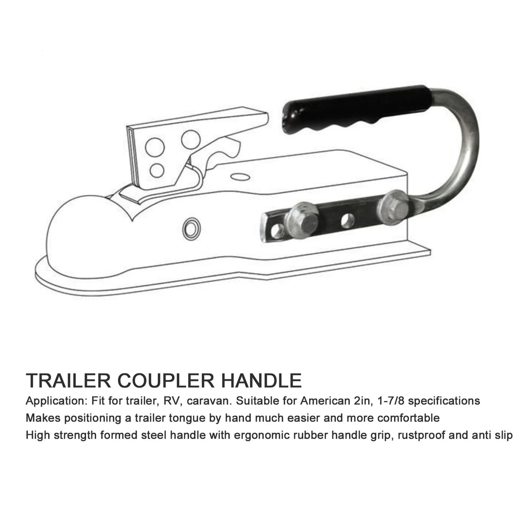 Trailer Coupler Handler 2x3in Hand Handle Lift Handle Durable Connector for Campers Construction - Automotive LED Light