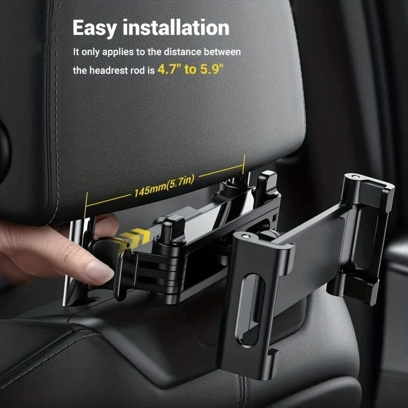 Car Tablet Holder, Headrest Mount Adjustable Stand Cradle Compatible With 5" To 12.9" Cell Phone - Automotive LED Light
