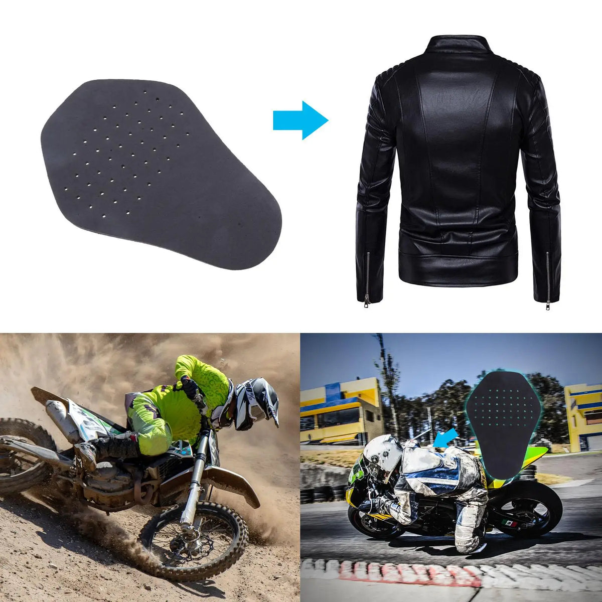 Motorcycle Back Protector EVA Foam Insert Pad Spine Protector Motorcycle Clothing Armour for Bik - Automotive LED Light