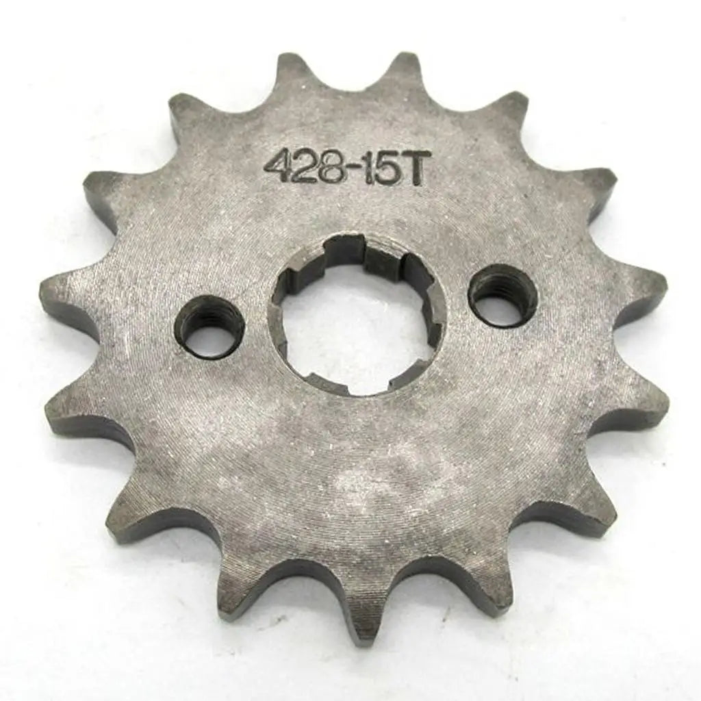 Heavy Duty 428 15T Front Chain Sprocket Pit Bike Chain Adjuster for 110cc 125cc Dirt Bike - Automotive LED Light
