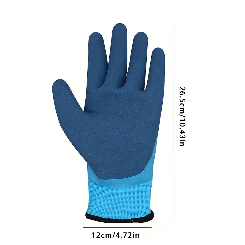 Winter Work Gloves 1 Pairs with PU Palm Coating and Nitrile Safety Protective Glove Professional - Automotive LED Light