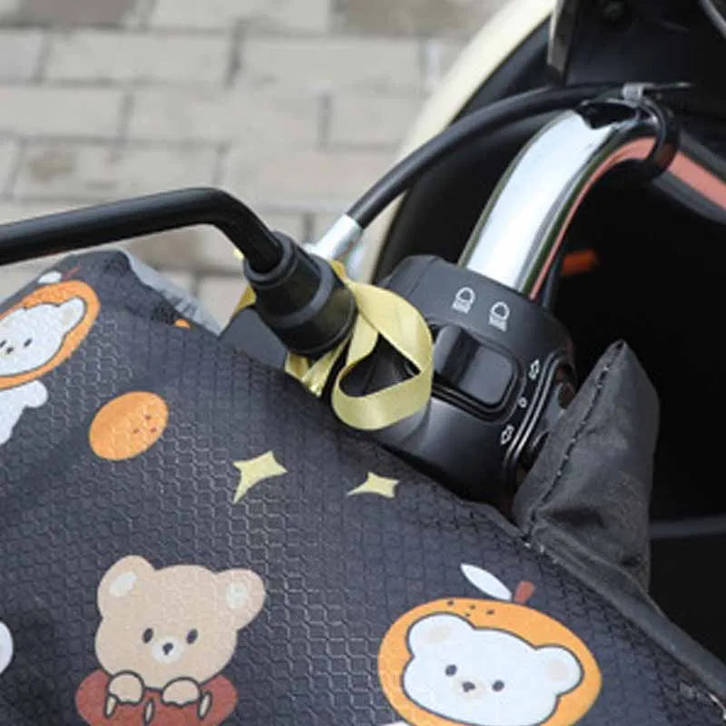 Winter Motorcycle Gloves Handlebar Muffs Reflective Strip Warm Handle Bar Cover Gloves for Motor - Automotive LED Light