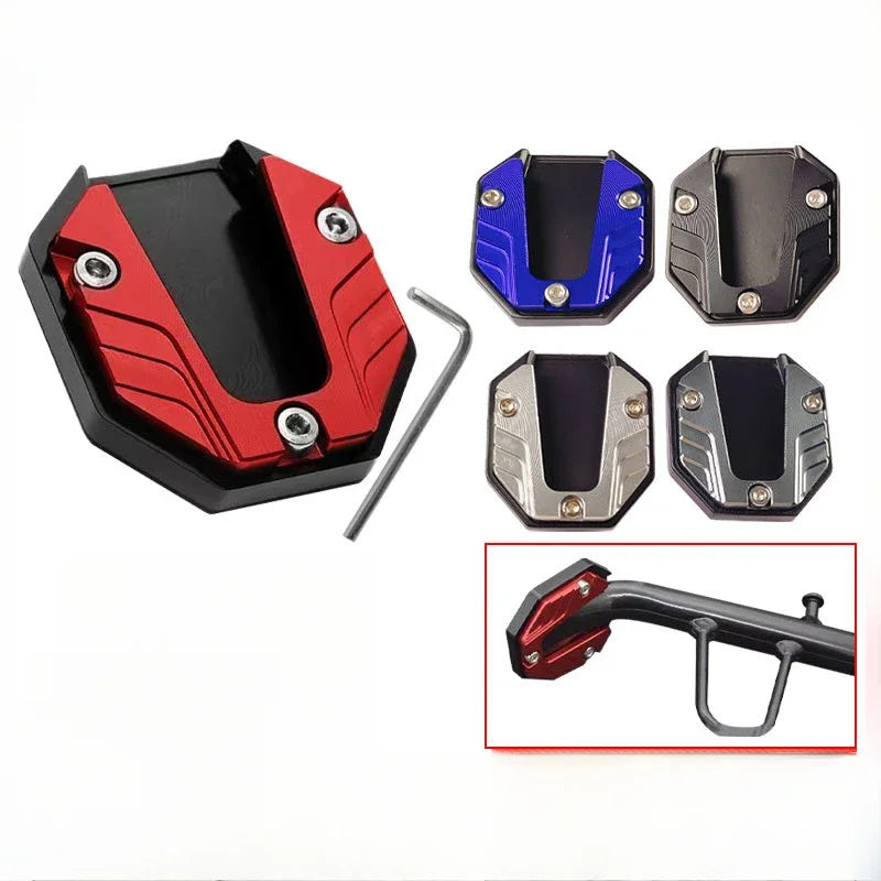 Premium Motorcycle Electric Vehicle Footrest Plate - Large Anti-slip Side Kick Block for Enhance - Automotive LED Light