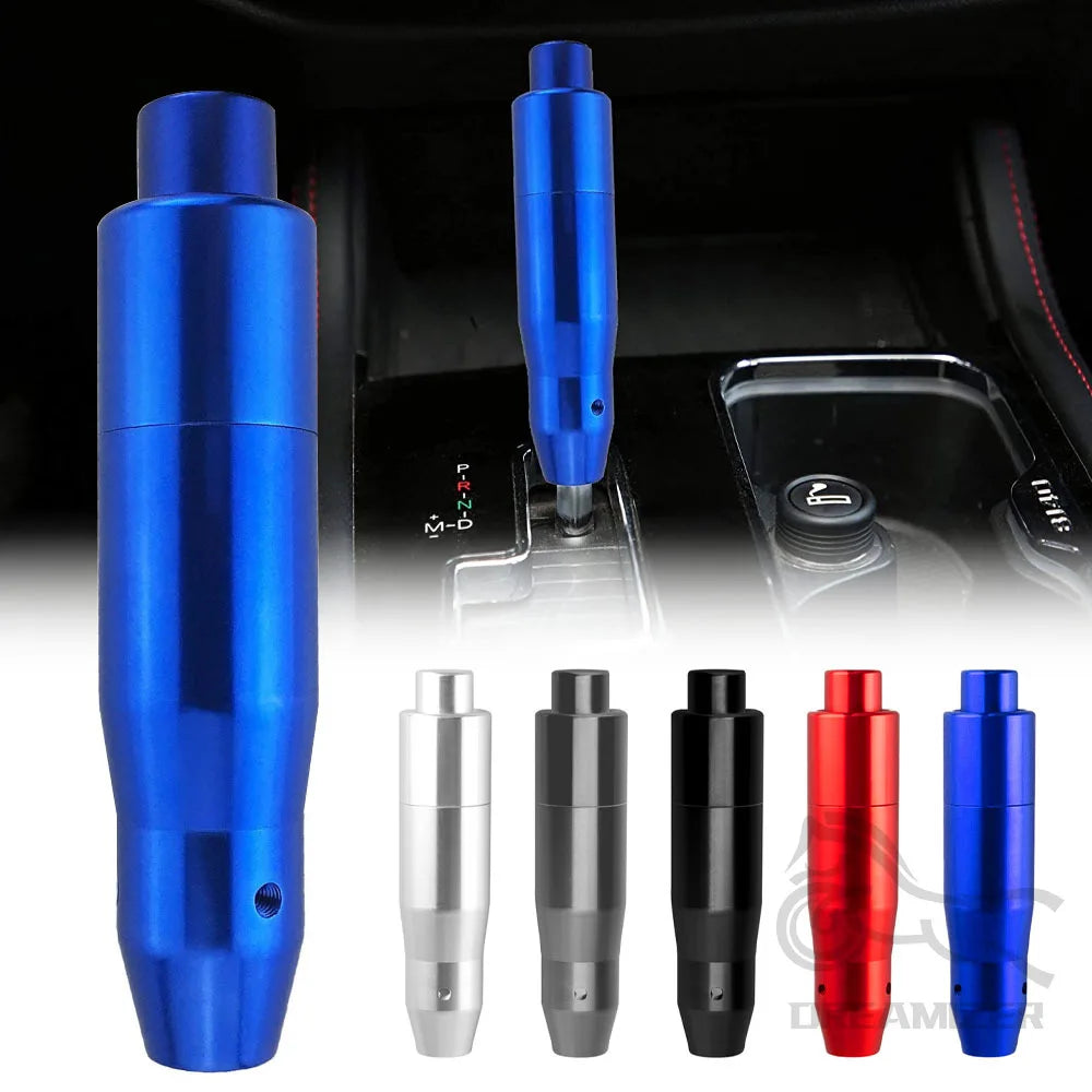 Universal 14.5cm Aluminum Car Auto Gear Stick Shift Knob with Press Down Release Button And 3 Ad - Automotive LED Light