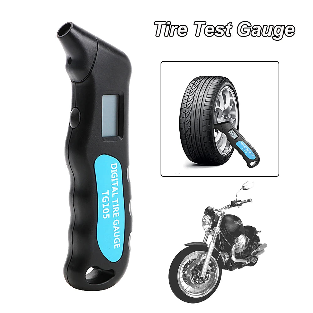 0-100Psi / 0-7Bar Tyre Pressure Meter Motorcycle Tire Test Gauge Tester TPMS Digital Manometer B - Automotive LED Light