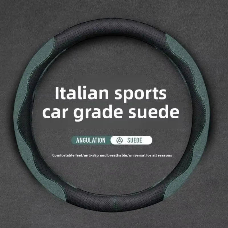 Anti Slip Durable Leather Car Steering Wheel Cover Soft Breathable Lining Universal Interior Pro - Automotive LED Light