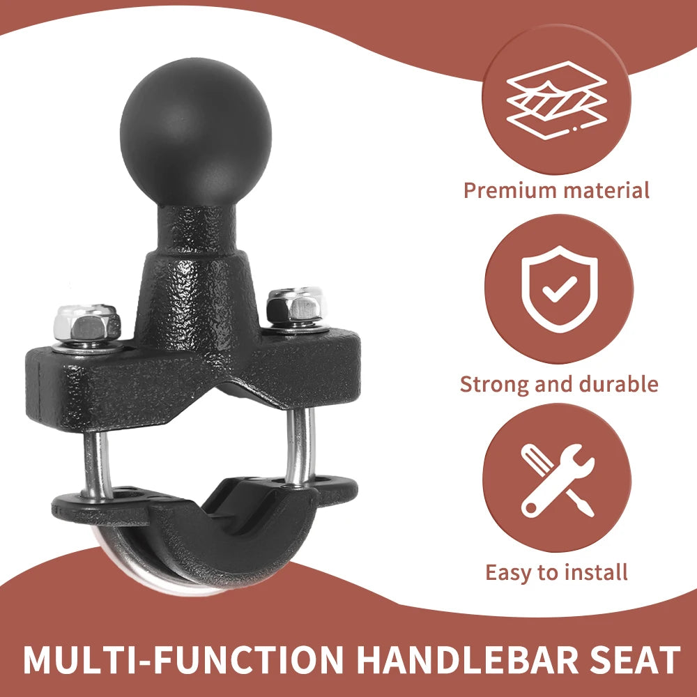Motorcycle Handlebar Accessories U Bolt Mount Base Kit 2.2cm Ball Clamp Bracket for Motorbike Ph - Automotive LED Light