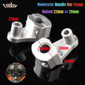 Motorcycle Bar Clamps Raised Handlebar Handle Bar Risers For 22MM 7/8"-28MM 1 1/8" For Honda Kaw - Automotive LED Light