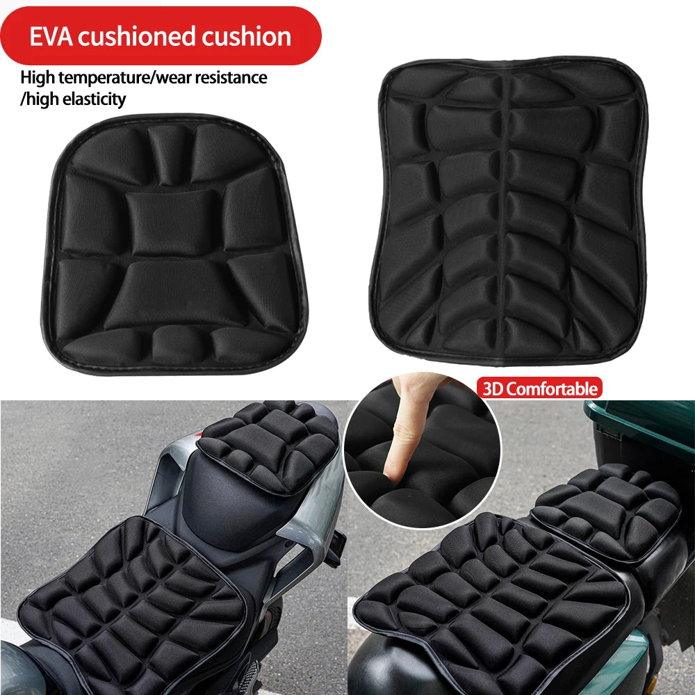 Comfort 3D Breathable Gel Motorcycle Seat Pad Universal Shock Absorbing Cushion Bike Seat Cover  - Automotive LED Light