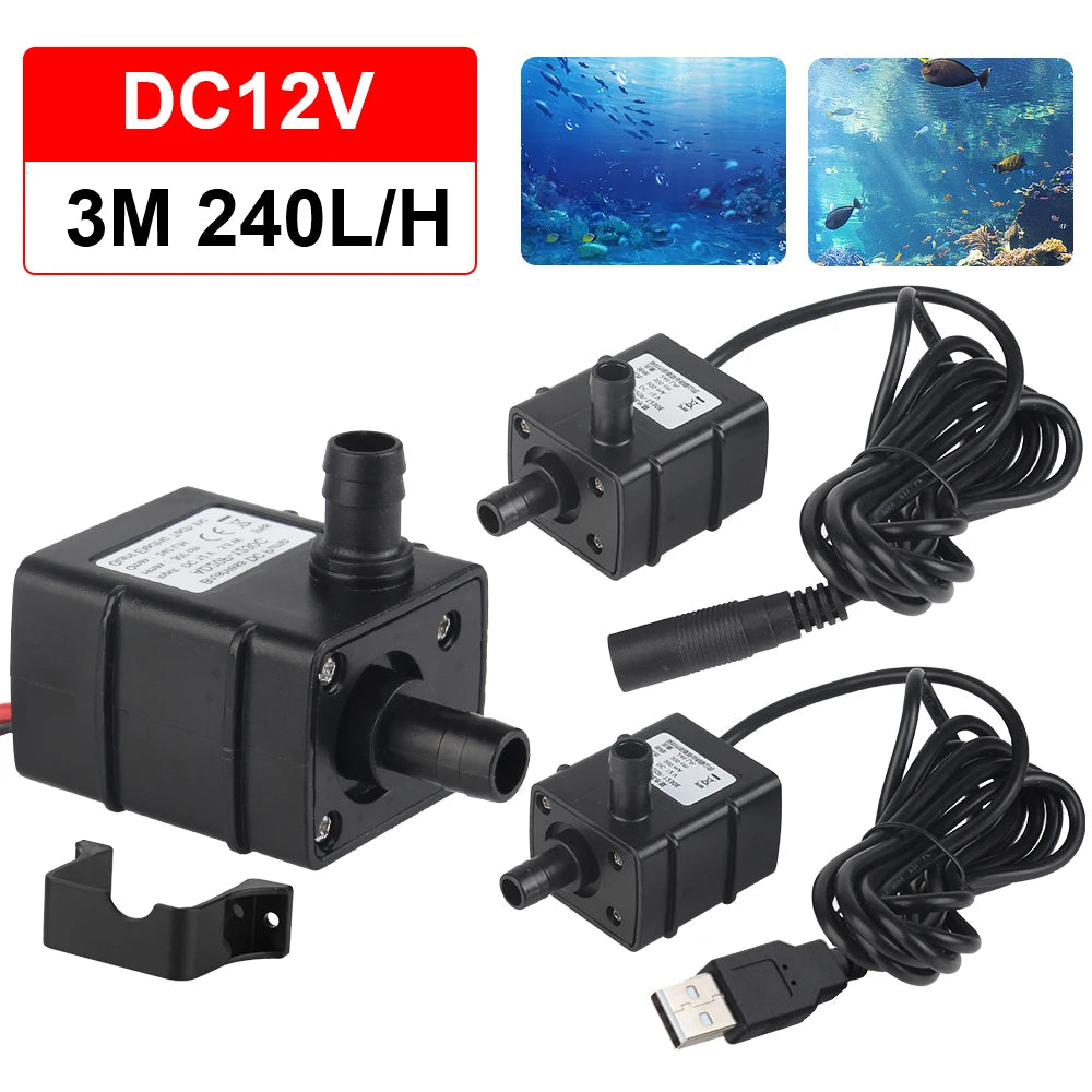 Water Circulation Brushless Small Water Pump Micro 5V for Garden Pond Fish Tank  for Mini DC12V - Automotive LED Light