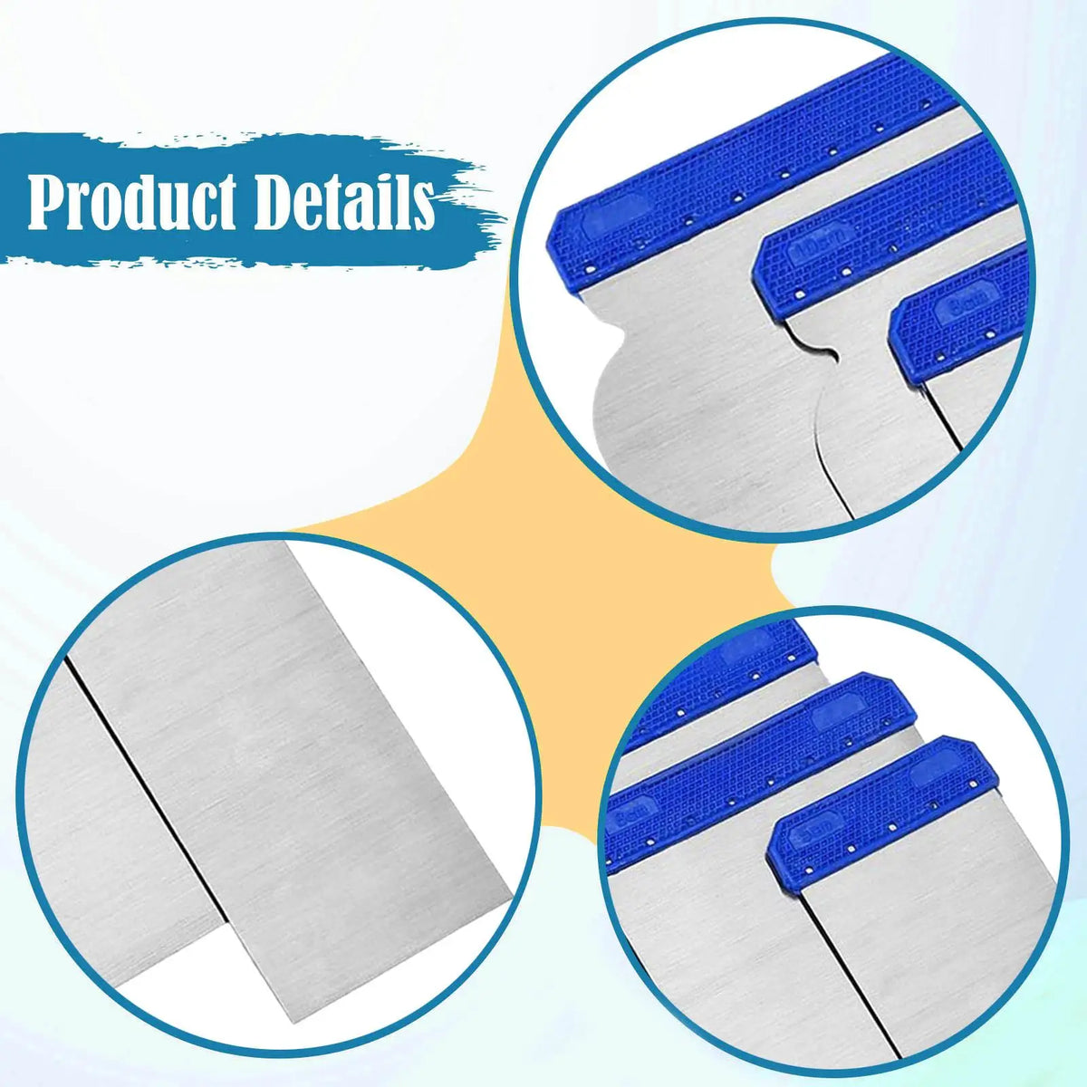 4Pcs Car Body Filler Spreader Decal Squeegee Tool for Wall Sanding DIY - Automotive LED Light