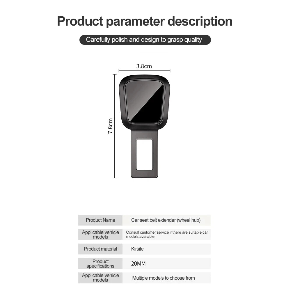 Seat Belt Buckle Car Seat Belt Extension Shoulder Strap Extension Button Suitable for Tesla and  - Automotive LED Light