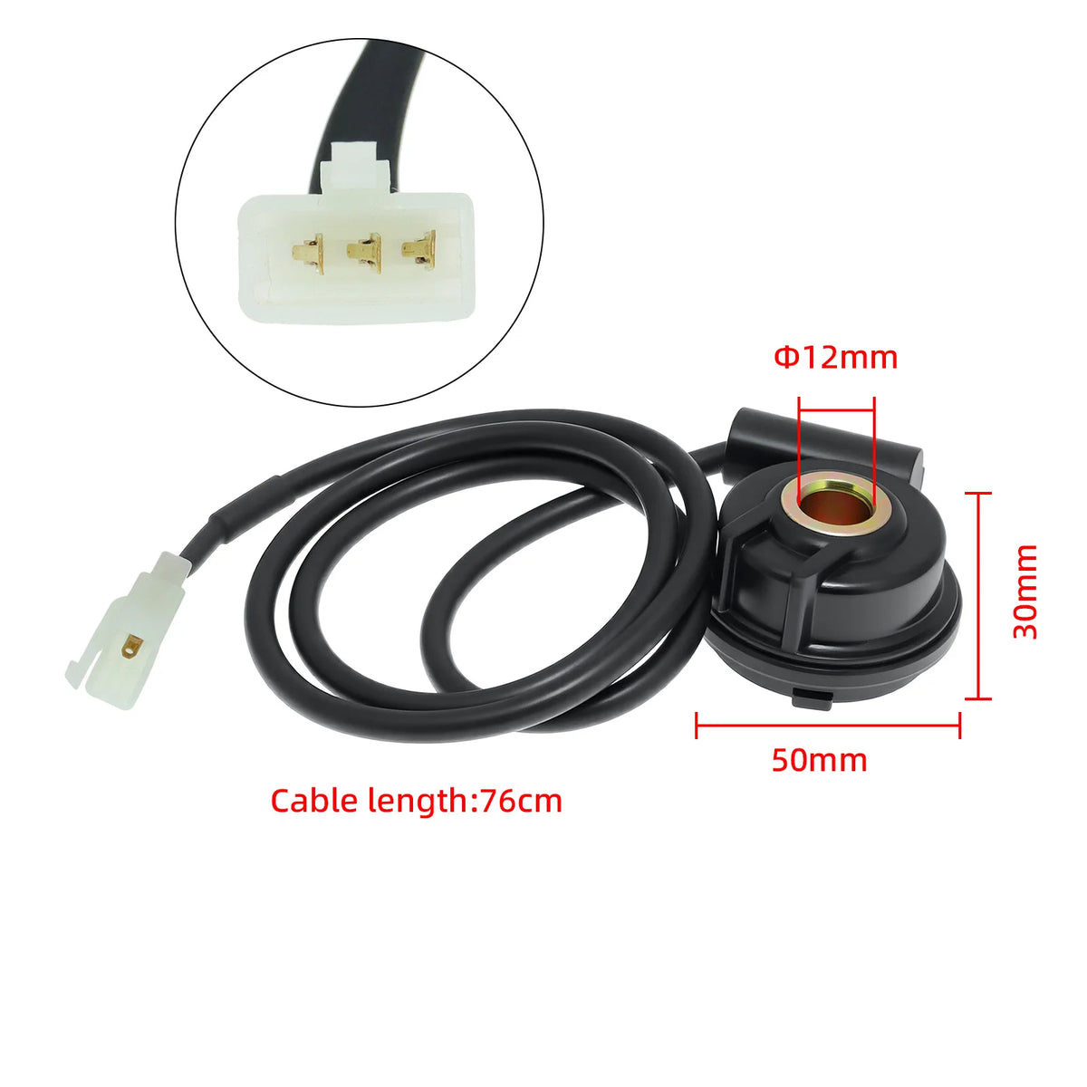 1PC Motorcycle Digital Odometer Sensor Wire Meter 3-Pin Durable Cable Mileage Assembly Instrumen - Automotive LED Light