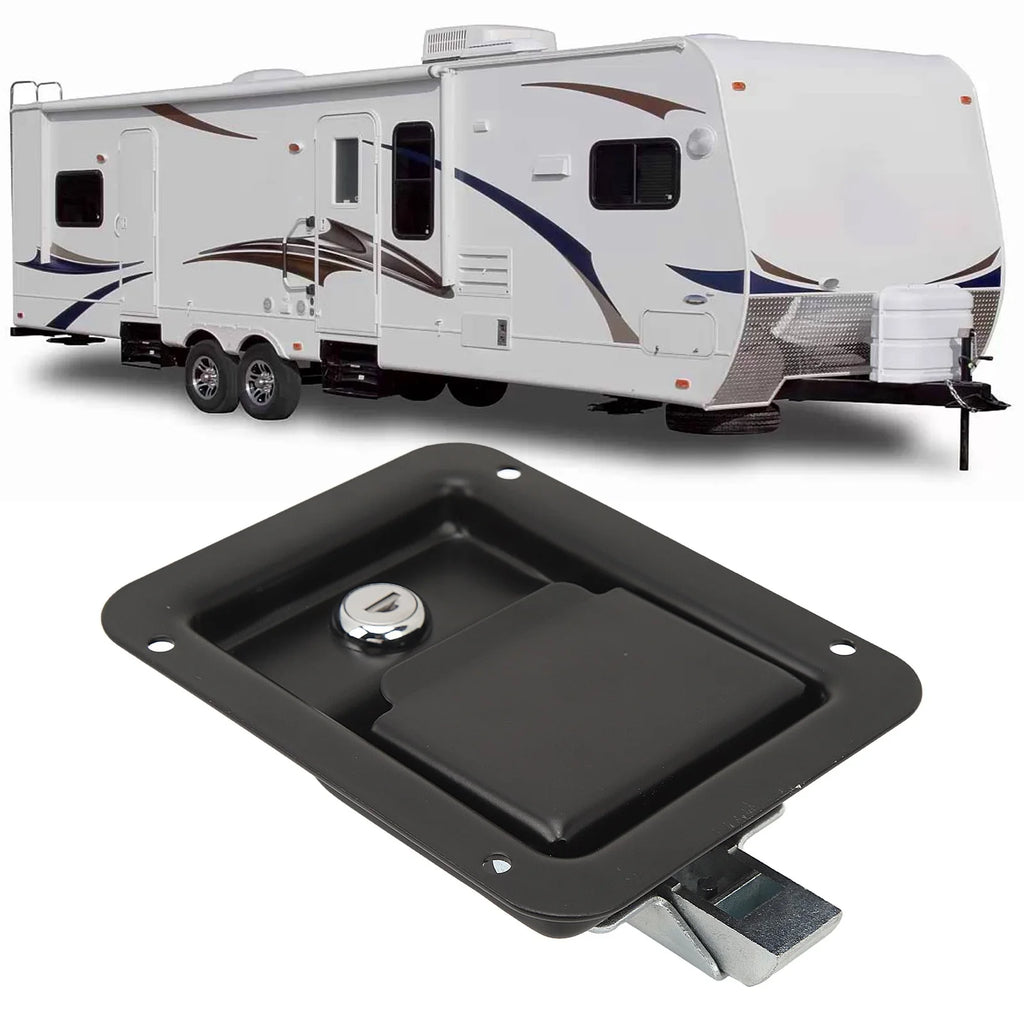 Tool Box Handle Latch with 2 Keys Flush Mount Steel Construction Heavy Duty for RVs Trucks Trail - Automotive LED Light